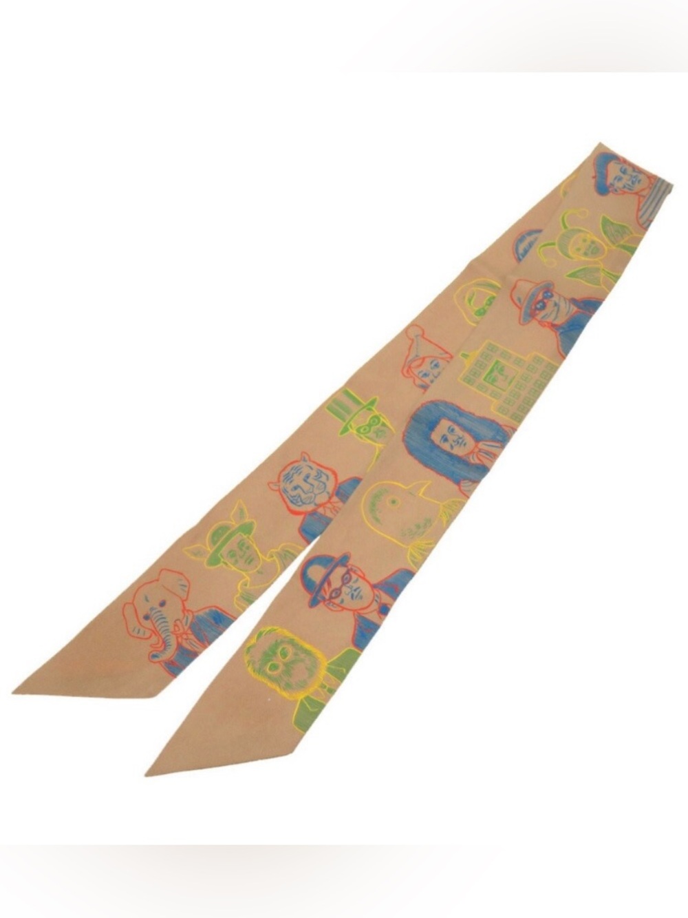 Twilly “Dress Code “ Scarf/ muffler Beige Multi-Color Design